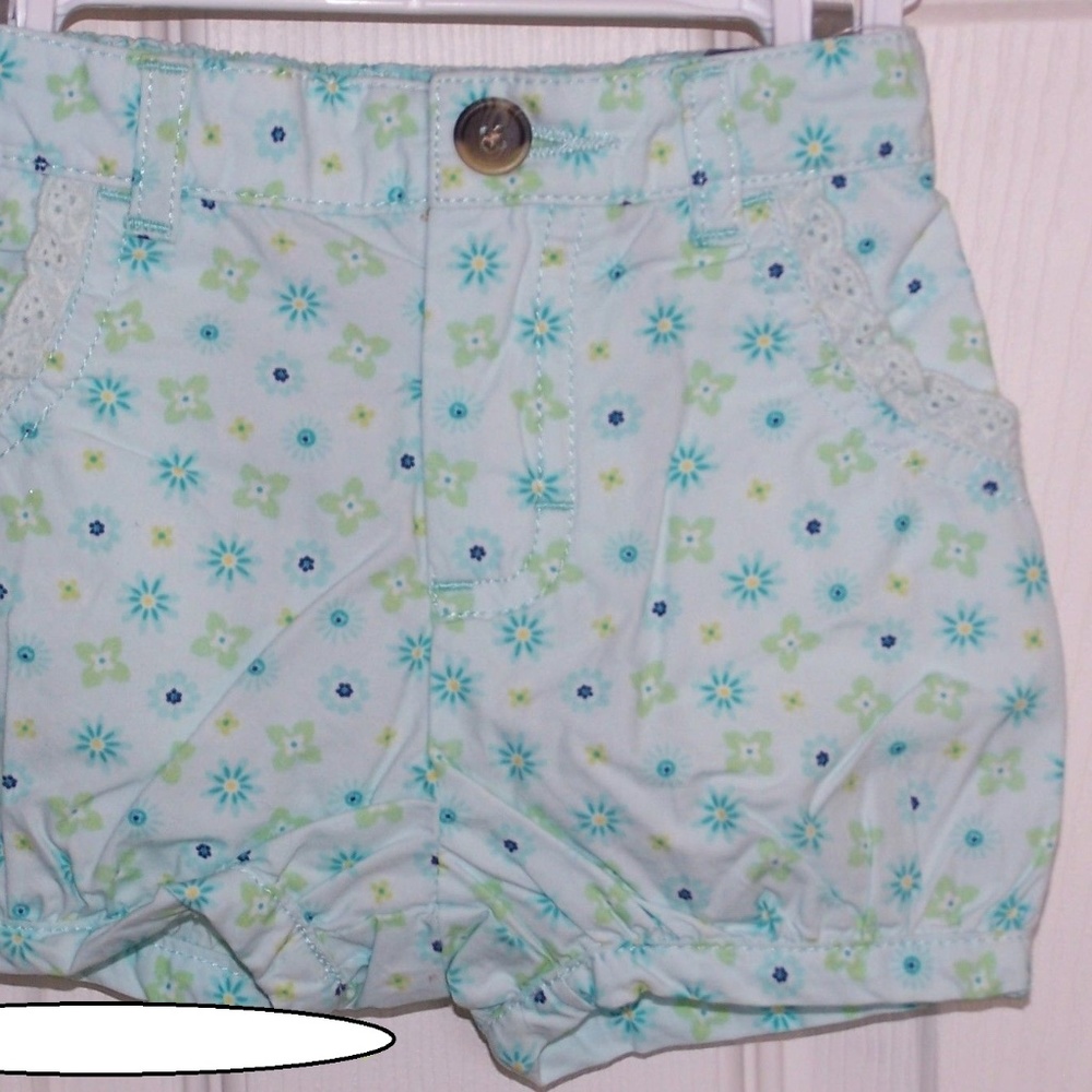 SONOMA Light Blue /Green Floral Print SHORTS Girls
